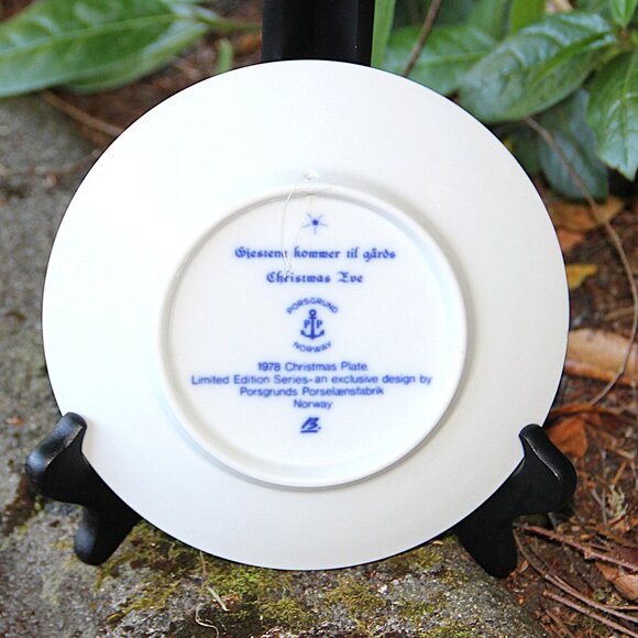 Limited Edition 1978 Porsgrund Norway Porcelain Vintage Christmas Display Plate - Picture 3 of 4